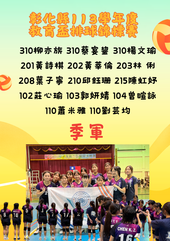 彰化縣113學年度教育盃排球錦標賽