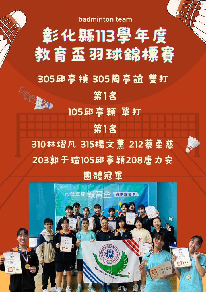 彰化縣113學年度教育盃羽球錦標賽